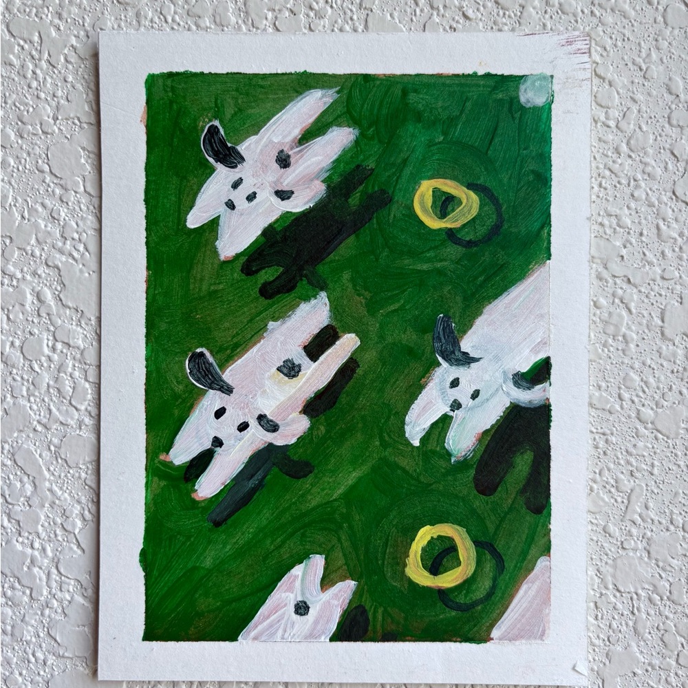 Abstract Green and White Art